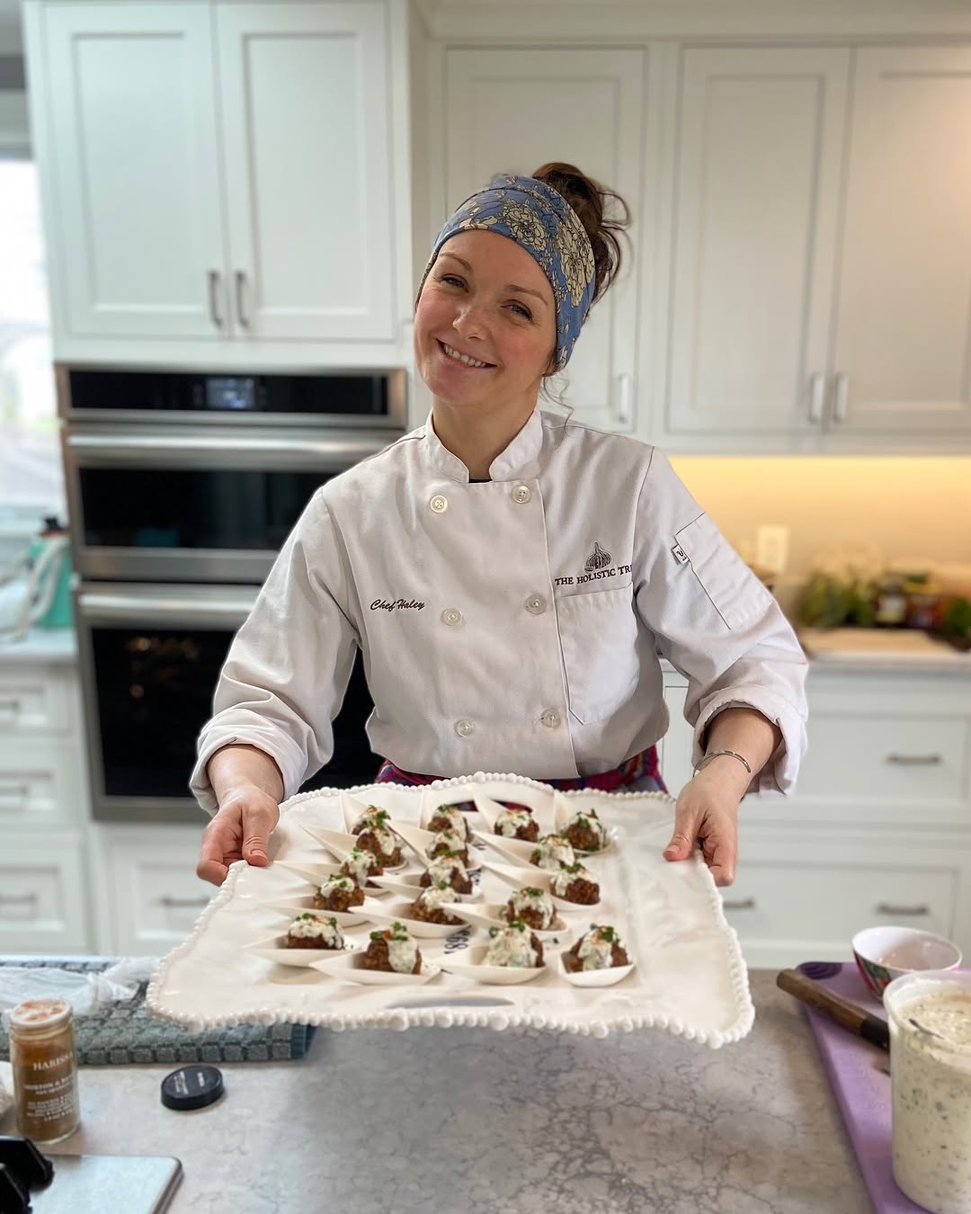 Another photo of Chef Haley offering food, as she often does. Another photo of Chef Haley offering food, as she often does.