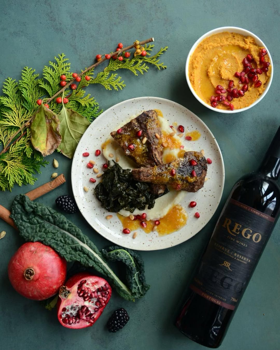 Elegant photo of a beautiful meal and bottle of wine. Elegant photo of a beautiful meal and bottle of wine.