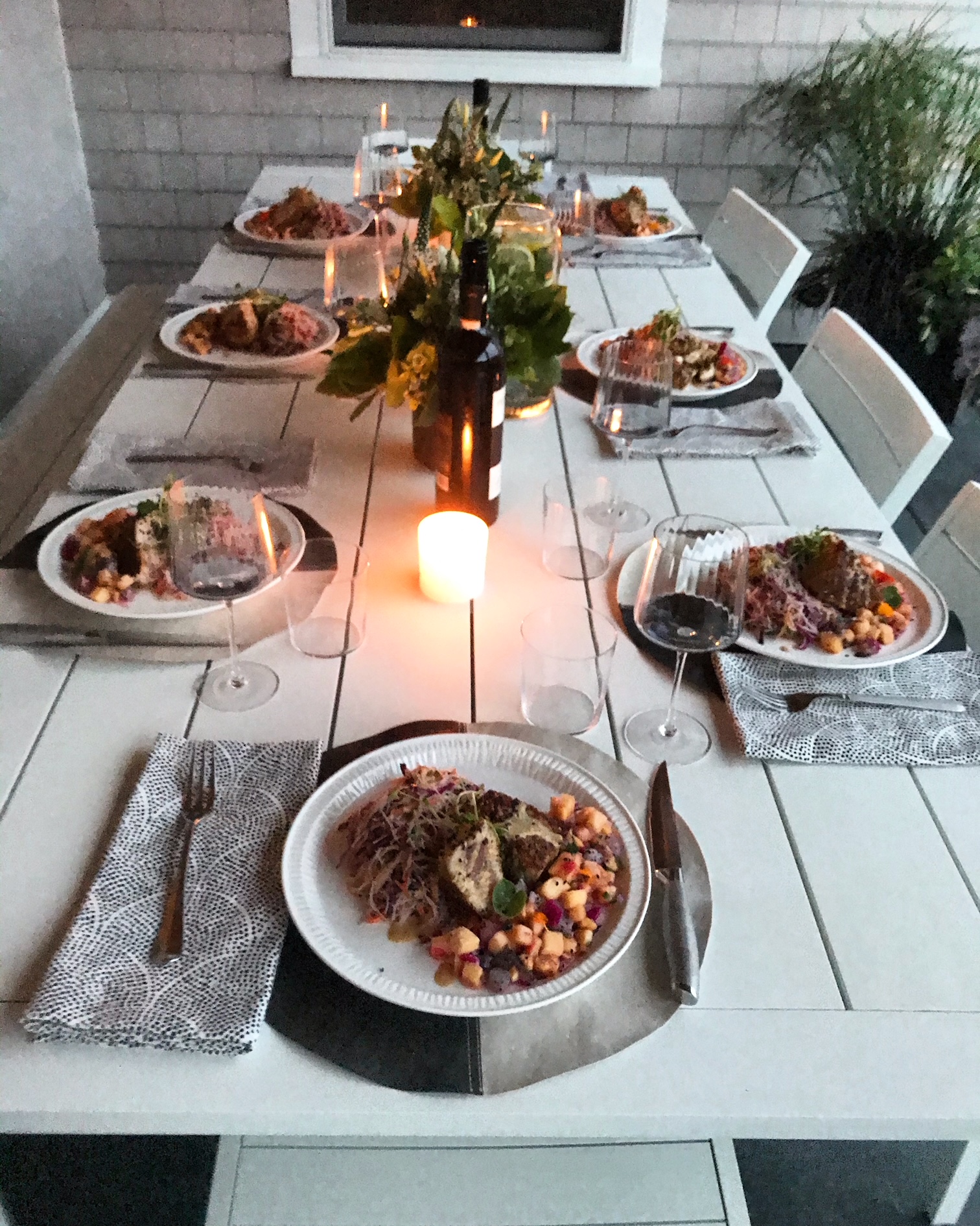 Elegant plated dinner by a private chef